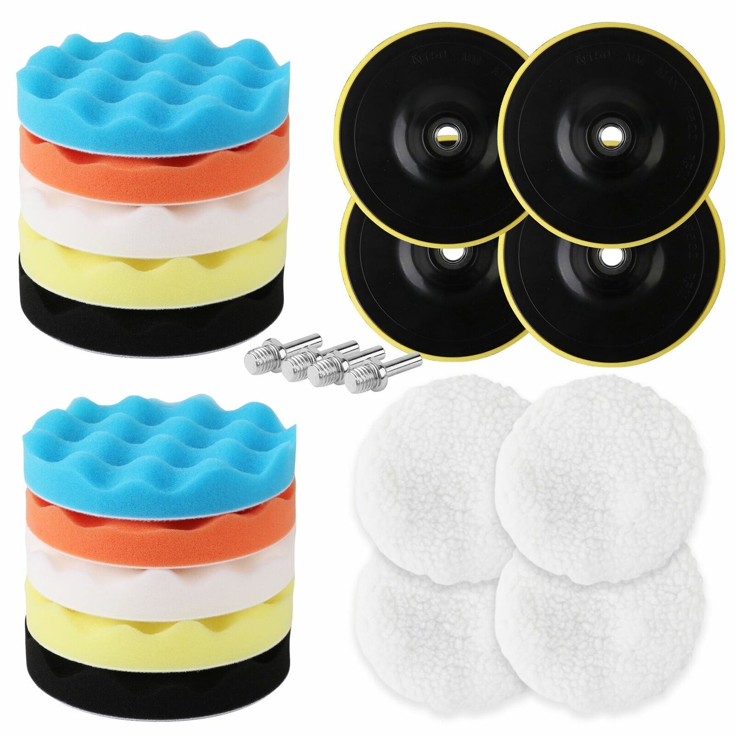 11Pc 6" Buffing Waxing Polishing Pads Kit Sponge Pad Set For Car Polisher Drill