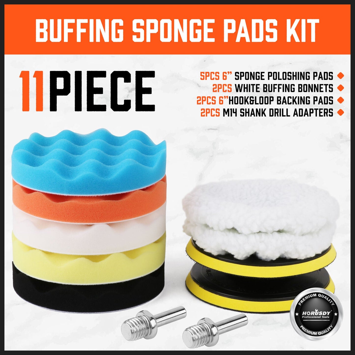 11Pc 6" Buffing Waxing Polishing Pads Kit Sponge Pad Set For Car Polisher Drill