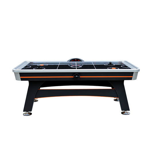 T&R SPORTS 7FT Air Hockey Table With LED Light - Black and Orange