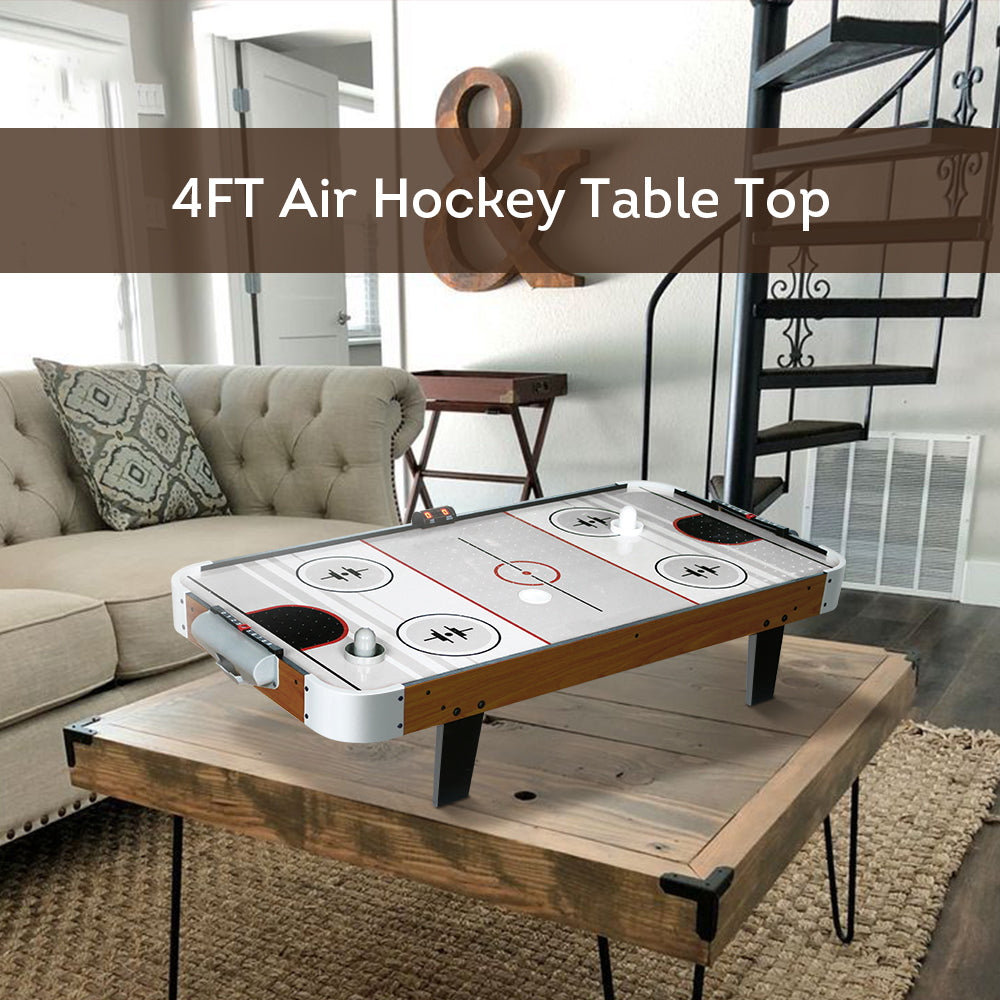 T&R SPORTS 4FT Air Hockey Table Top With E-Scorer - Walnut