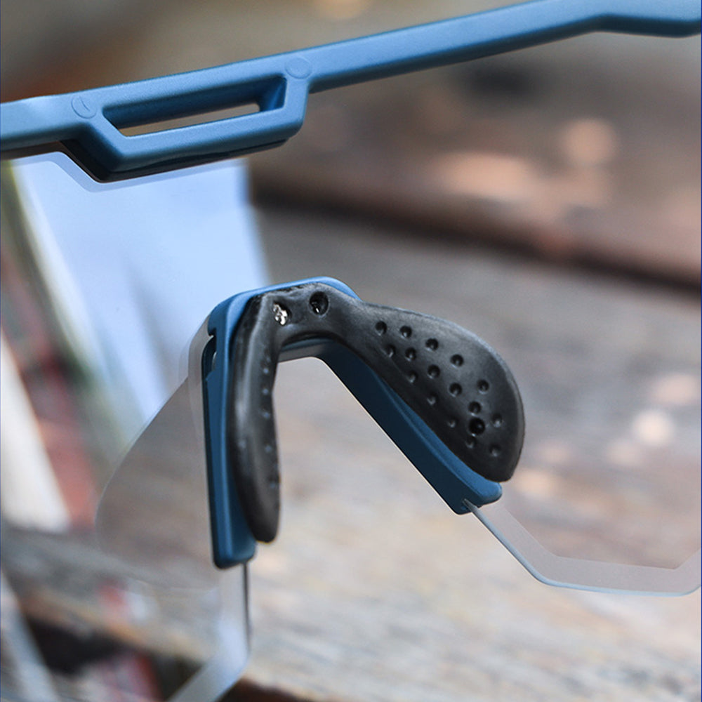 AKEZ Photochromic Mountain Bike Cycling Glasses Transition Bicycle Sunglasses for Men Women - Dark Blue
