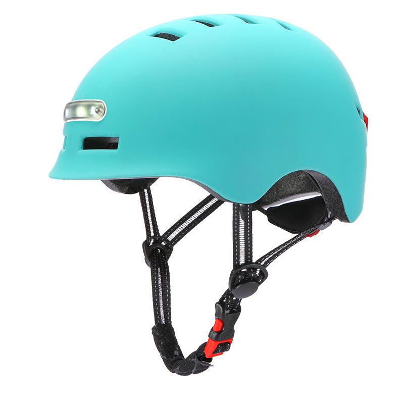 Bicycle Helmet Cycling Scooter Safety Helmet with LED Rear Light - Size:S Colour: Blue