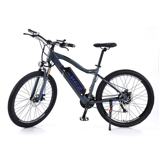 AKEZ 500W 48V Electric Mountain Bike Aluminum Alloy Frame 27.5 Inch eBike Wine/Gray/Black - GRAY