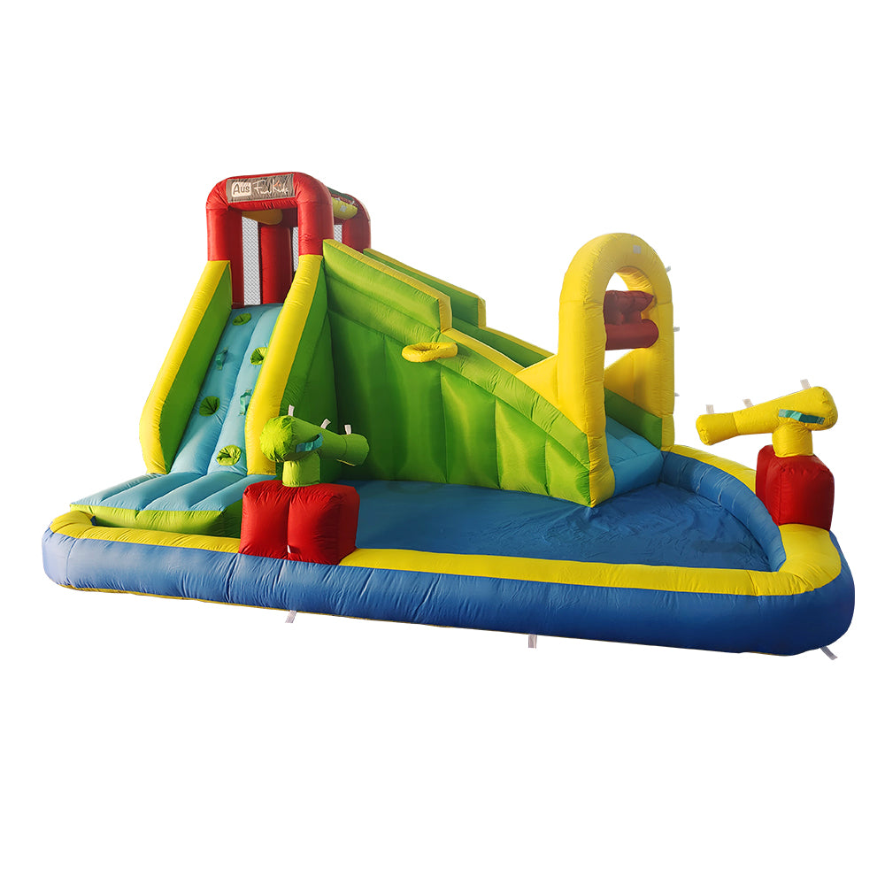 Climb Inflatable Water Park Castle Kids Home Amusement Playground w/ Slide Splash Pool