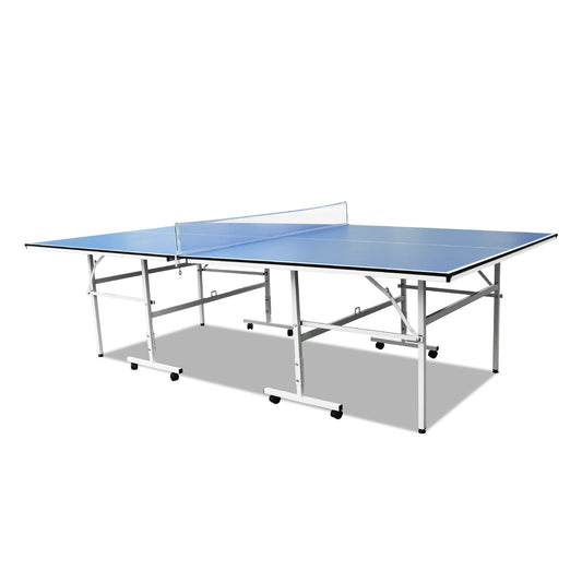 DOUBLE HAPPINESS 13 Indoor Rollaway Fiberboard Table Tennis With Accessories Ping Pong Table - Blue