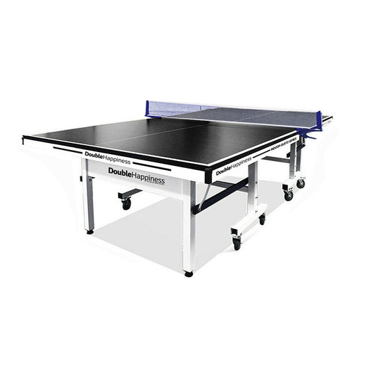 Double Happiness Indoor Premium 190 Table Tennis Ping Pong Table with Free Accessories Package - Black