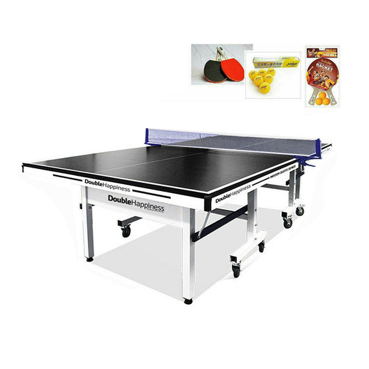 19mm Pro Size Double Happiness Ping Pong Table Tennis Table+Accessory Package (Black: 5% OFF PRE-SALE, Dispatch in 8 weeks) - Black