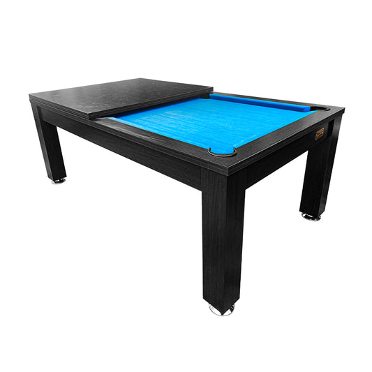 7FT Elegance Pool /Dining / Billiard Table Black Frame Blue Felt with Top