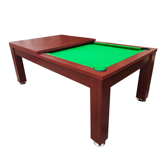 7FT Elegance Pool /Dining / Billiard Table Walnut Frame Green Felt with Top