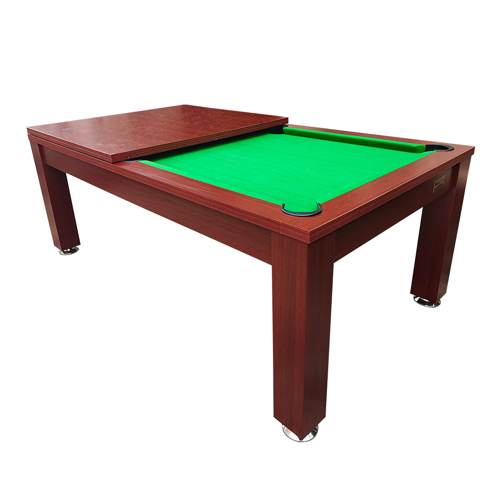 7FT Elegance Pool /Dining / Billiard Table Walnut Frame Green Felt with Top