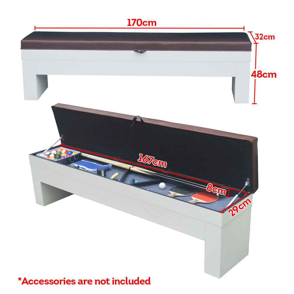 2 x 003 Storage Bench For Dining Pool Table - White Color