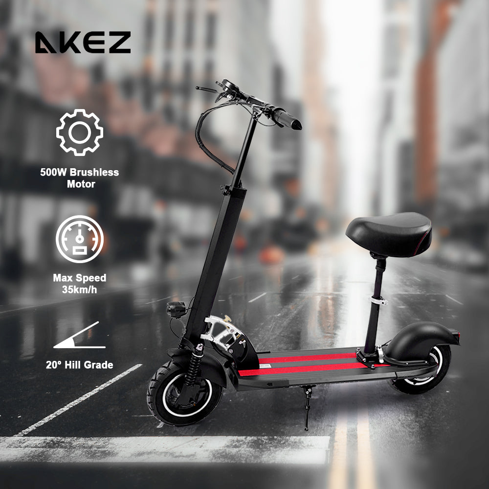 [15% OFF PRE-SALE] AKEZ 500W Electric Scooter w/Seat Motorised Adult Kids Boys Riding Foldable (Dispatch in 8 weeks)