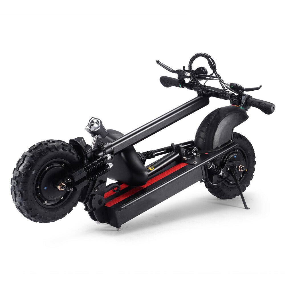 AKEZ 11SQ Dual Motors 1000W 11 Inches  Electric Scooter w/ Seat Vacuum Tyre Front& Rear Suspension - Black