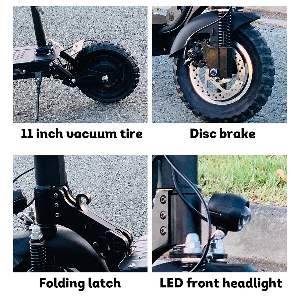 800W QT800 Off Road Electric Scooter w/ Seat Motorised Adult Riding Foldable