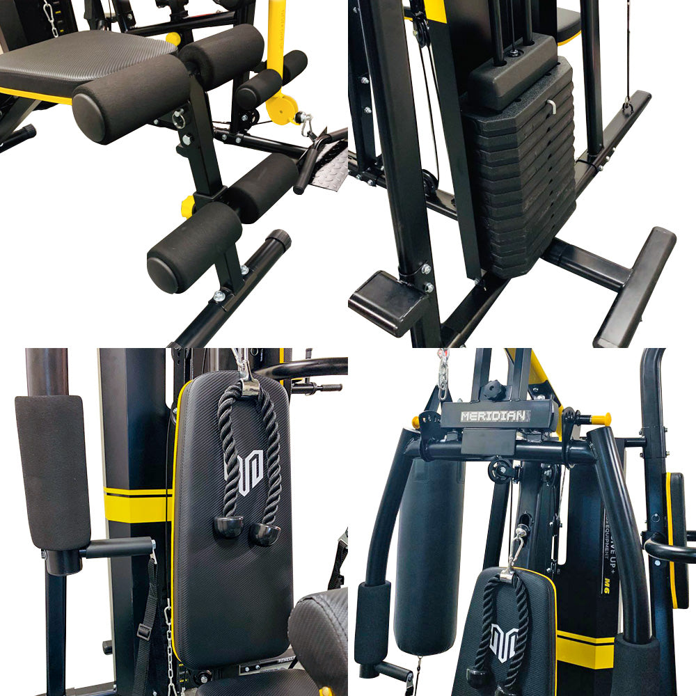 T&R SPORTS M6 Weight Training Multifunction System Exercise Workout Fitness Home Gym - Black&Yellow