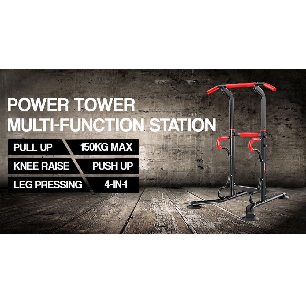 4-in-1 Chin Up Pull Up Power Tower Multi-Function Station Home Gym