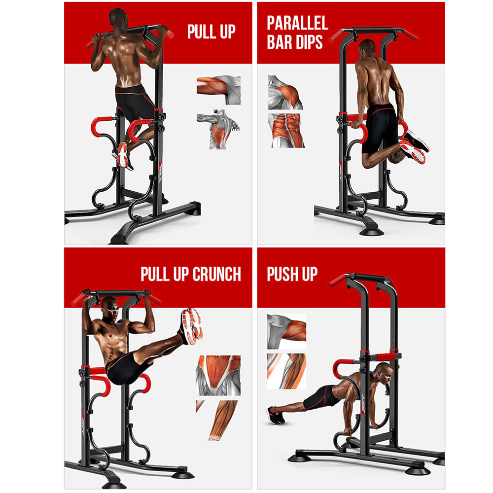 4-in-1 Chin Up Pull Up Power Tower Multi-Function Station Home Gym