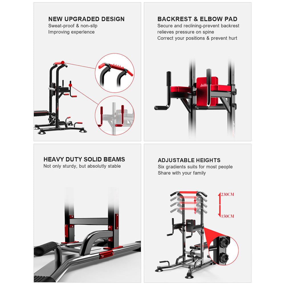 5-in-1 Pull Up Chin Up Bench Benches Power Tower Multi-Function Station Home