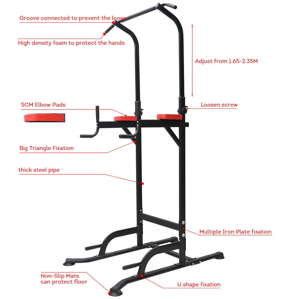 T055 Pull Up Chin Up Knee Raise Workout Station Men Women Exerise Home GYM Fitness