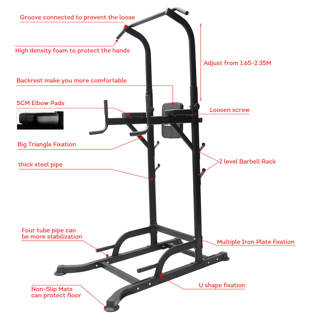 T056 Pull Up Chin Up Knee Raise Workout Station Men Women Exercise Home GYM Fitness