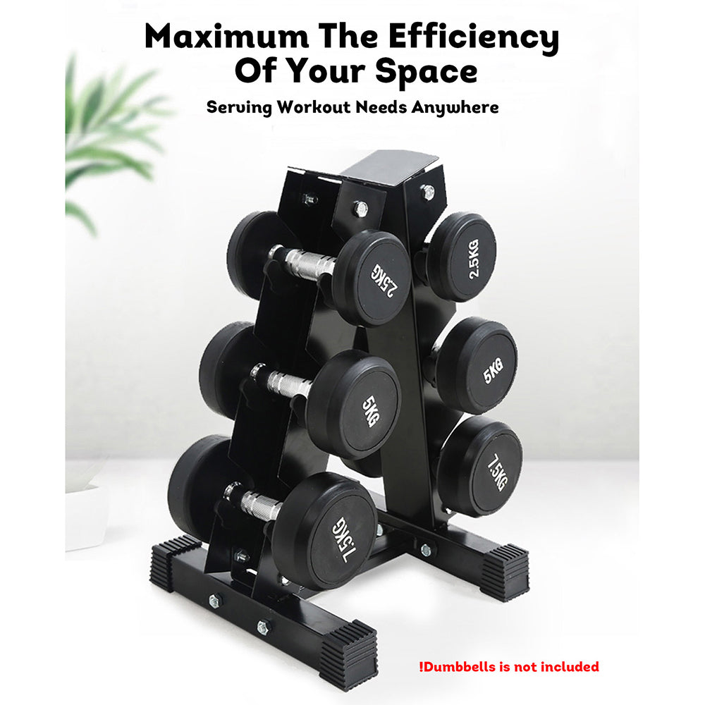 Vertical Dumbbell Dumbbells Storage Rack Stand 3-Pair Home Gym Weight Equipment