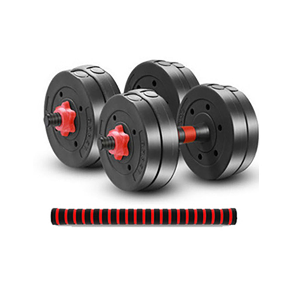 JMQ FITNESS Adjustable Dumbbell Set Weight Dumbbells Barbell Home GYM Exercise Fitness - Black - 10KG