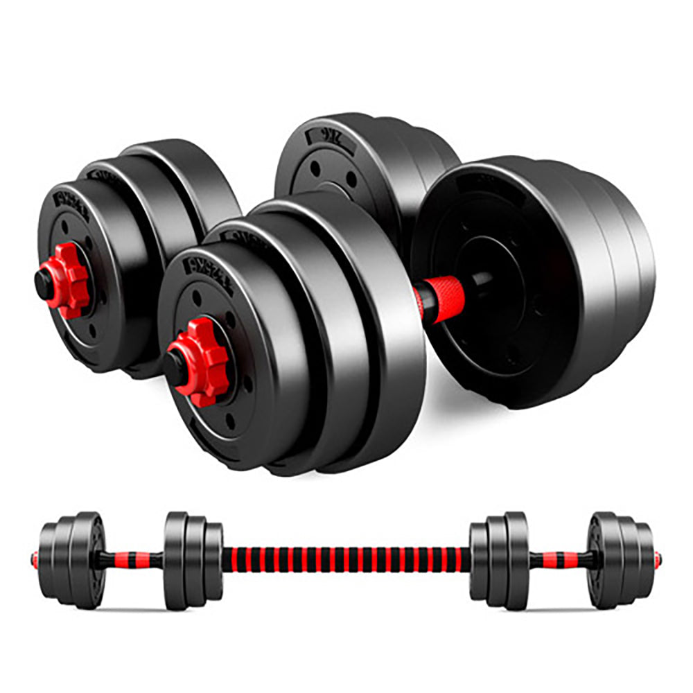 JMQ FITNESS Adjustable Dumbbell Set Weight Dumbbells Barbell Home GYM Exercise Fitness - Black - 20KG