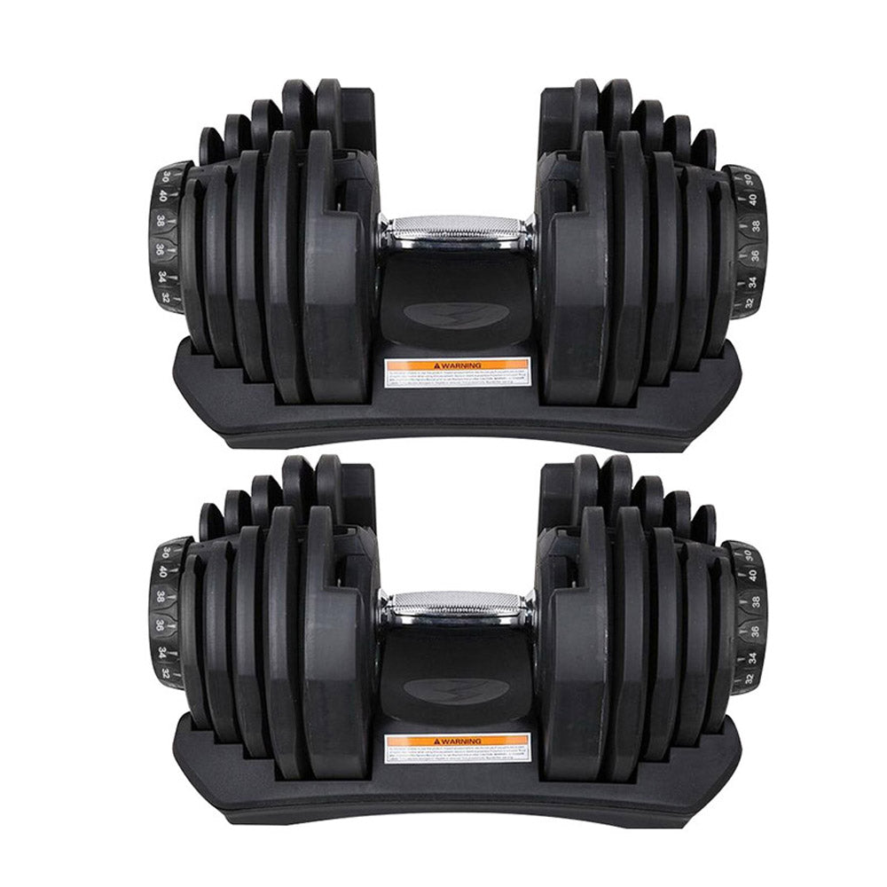 2x40kg Adjustable Dumbbell Home GYM Exercise Equipment Weight Fitness