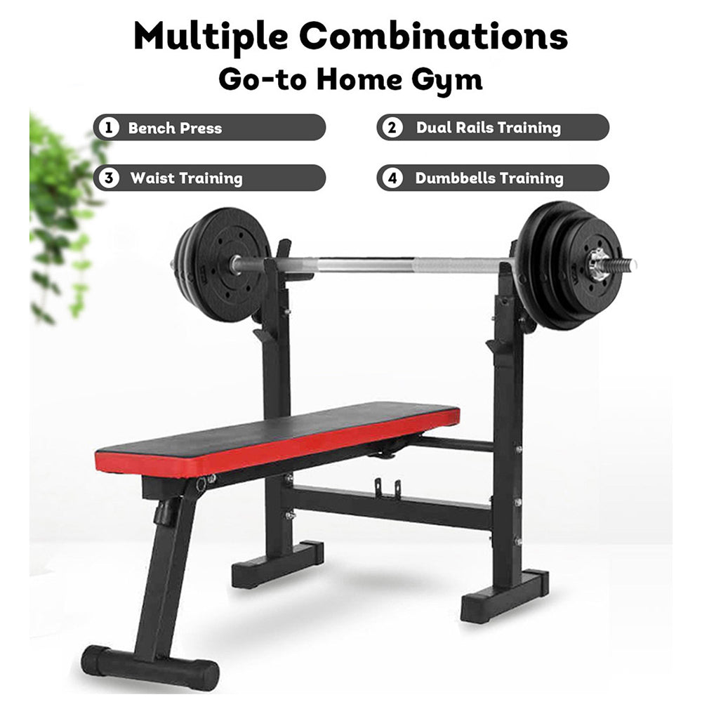 JMQ Fitness Foldable Multi-Station Weight Bench Equipment Home Gym Workout