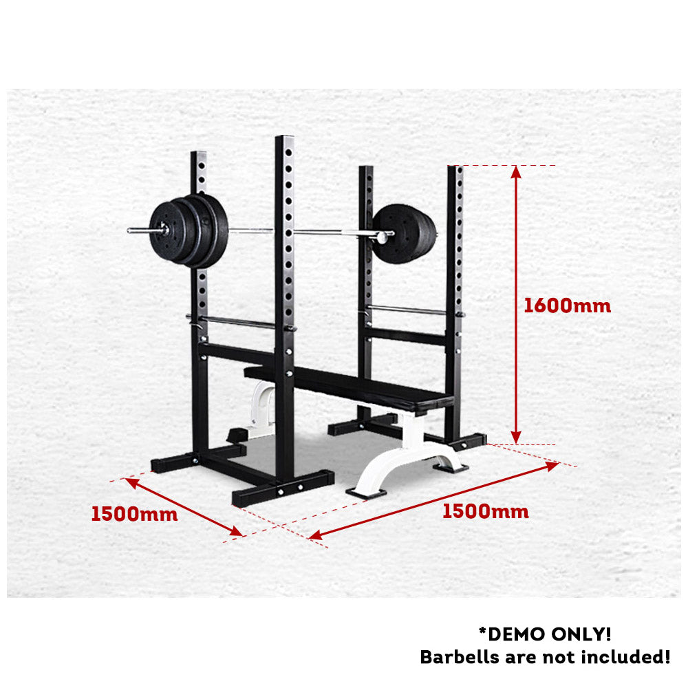 JMQ Fitness RBT303 Squat Rack Bench Press Weight Adjustable Lifting Home Gym