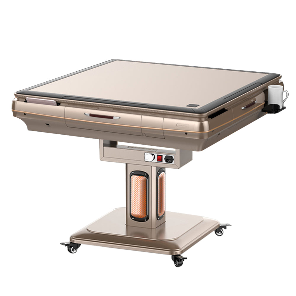 Heating Q3 Champagne With Cover Plate With USB External Frame Comes With A Cup Holder Automatic Mahjong Table