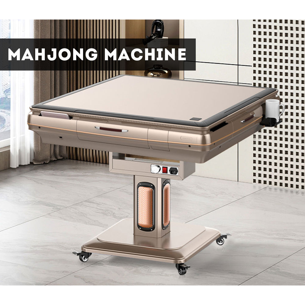 Heating Q3 Champagne With Cover Plate With USB External Frame Comes With A Cup Holder Automatic Mahjong Table