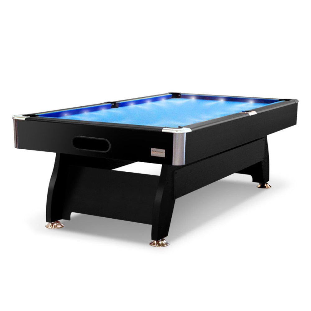 7FT LED Snooker Billiard Pool Table with Free Accessories - Blue