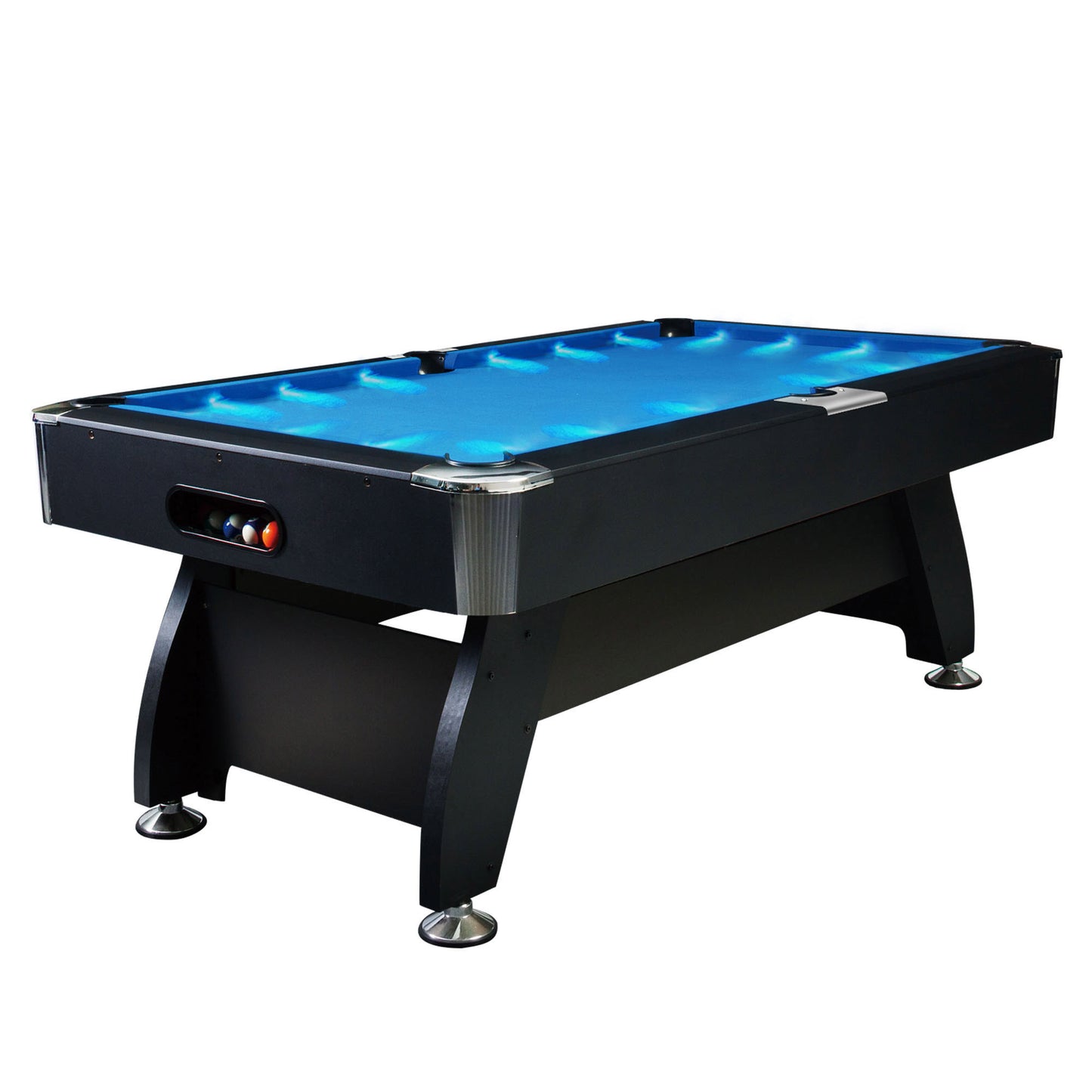 8FT LED Snooker Billiard Pool Table with Free Accessories - Blue