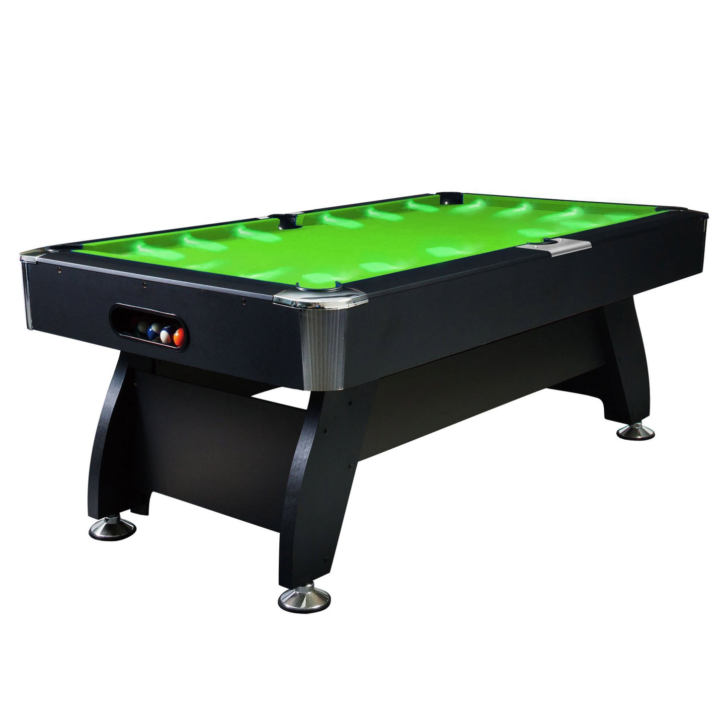 8FT LED Snooker Billiard Pool Table with Free Accessories - Green