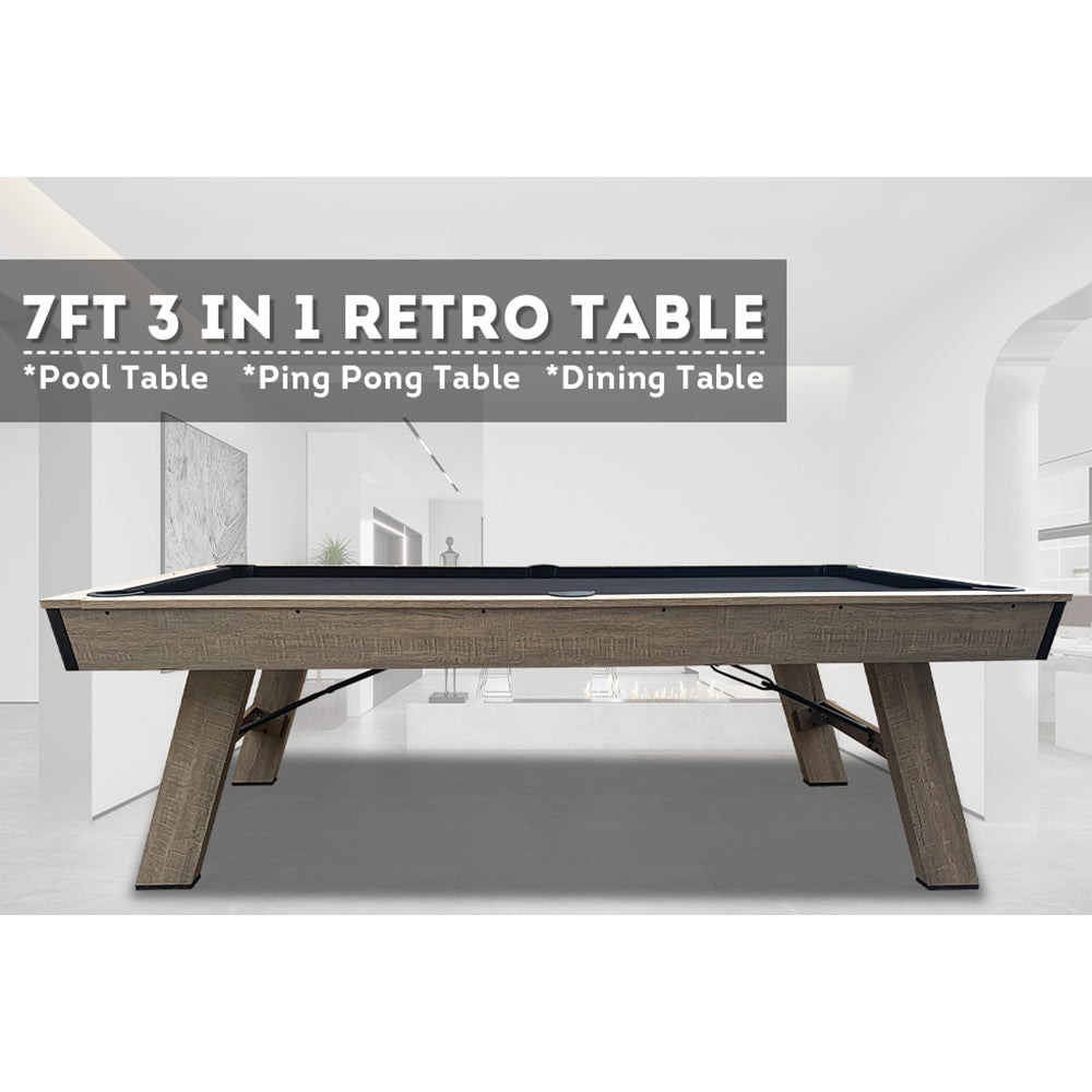 MACE 7FT 3-IN-1 Retro Pool Table| Dining Table| Table Tennis Table| Billiards Table