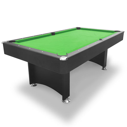 MACE 7FT Modern Design Pool Table Snooker Billiard Table Black Frame with Free Accessories - Green