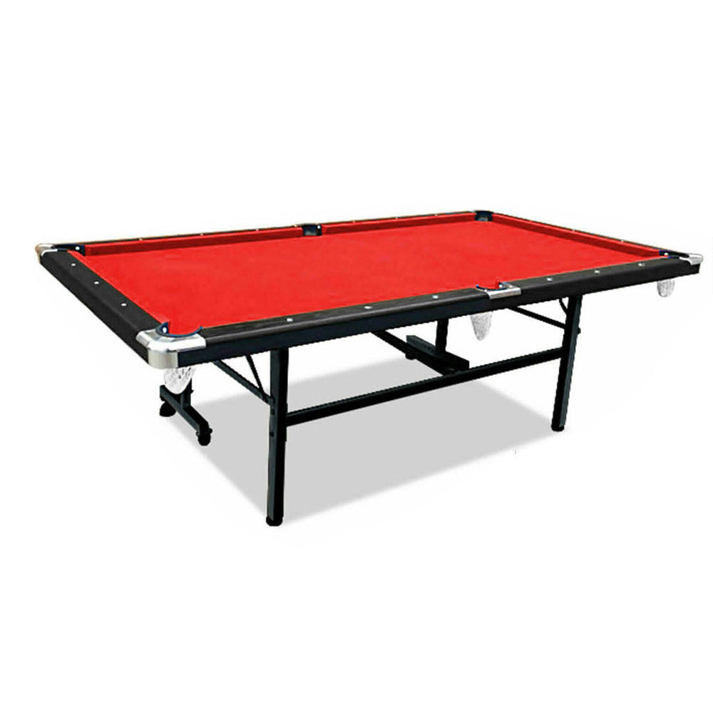 7FT Foldable Pool Table Billiard Table Free Accessory for Small Room - RED