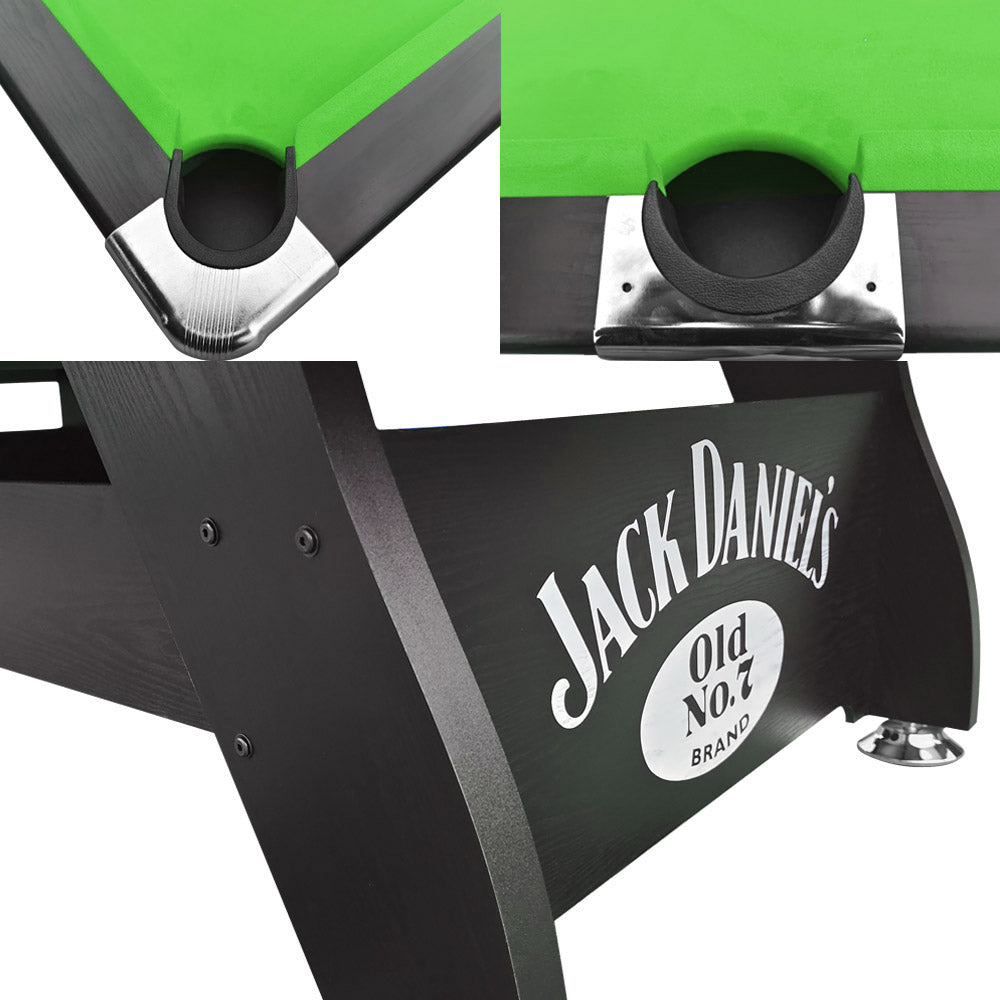 JD LOGO 7FT MDF  Pool Snooker Billiards Table Free Accessory - GREEN