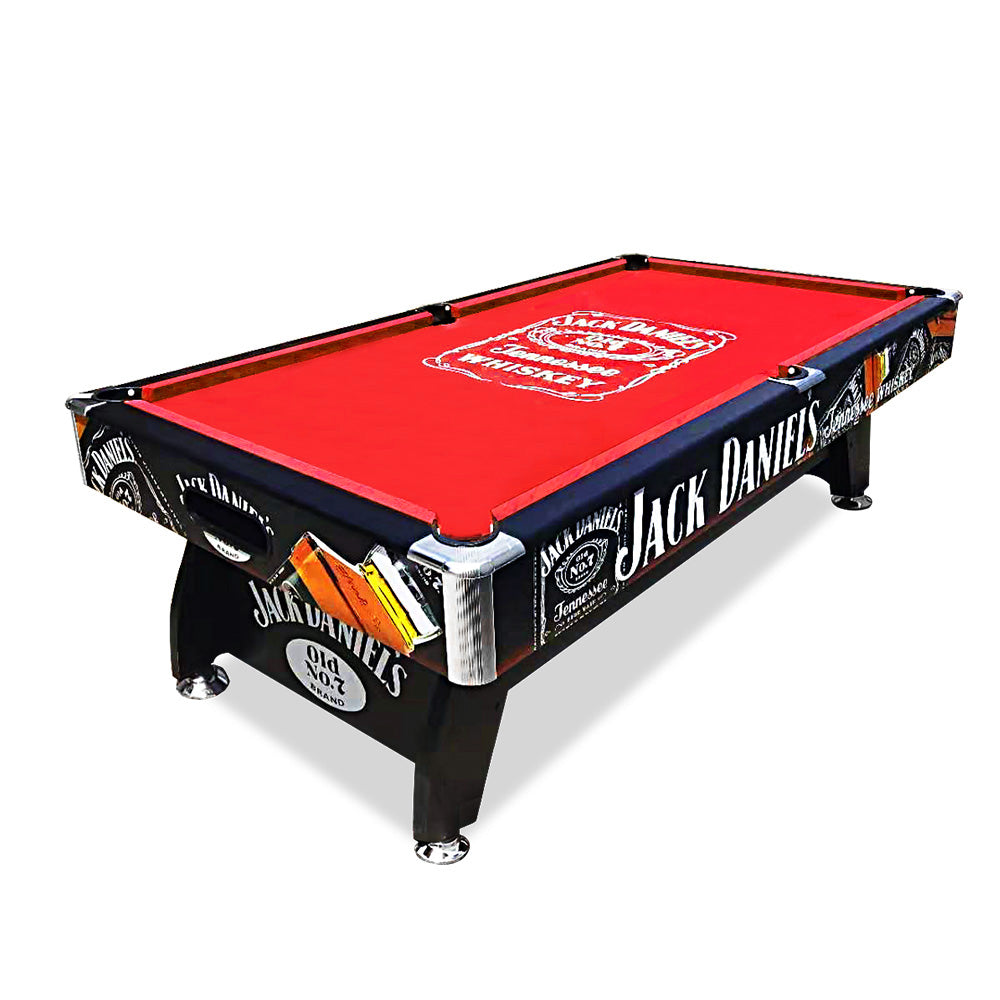 JD LOGO 7FT MDF  Pool Snooker Billiards Table Free Accessory - RED