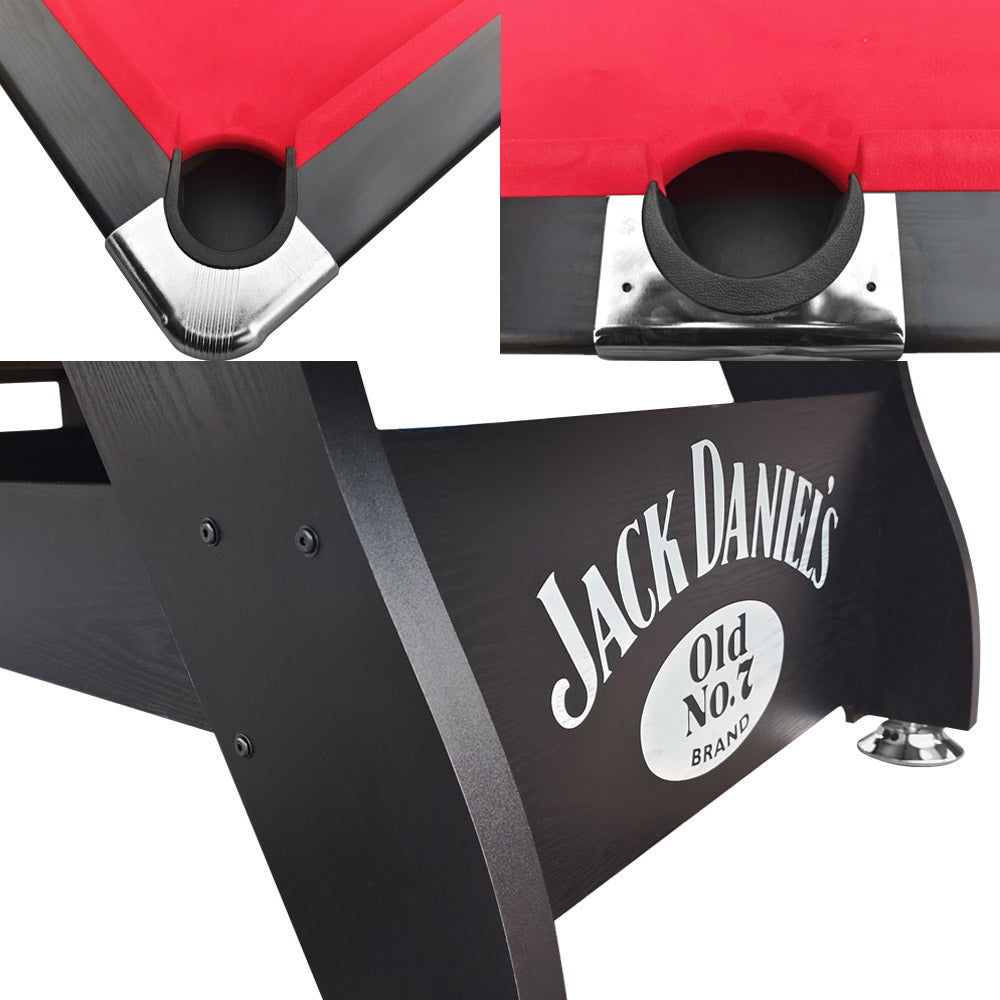 JD LOGO 7FT MDF  Pool Snooker Billiards Table Free Accessory - RED