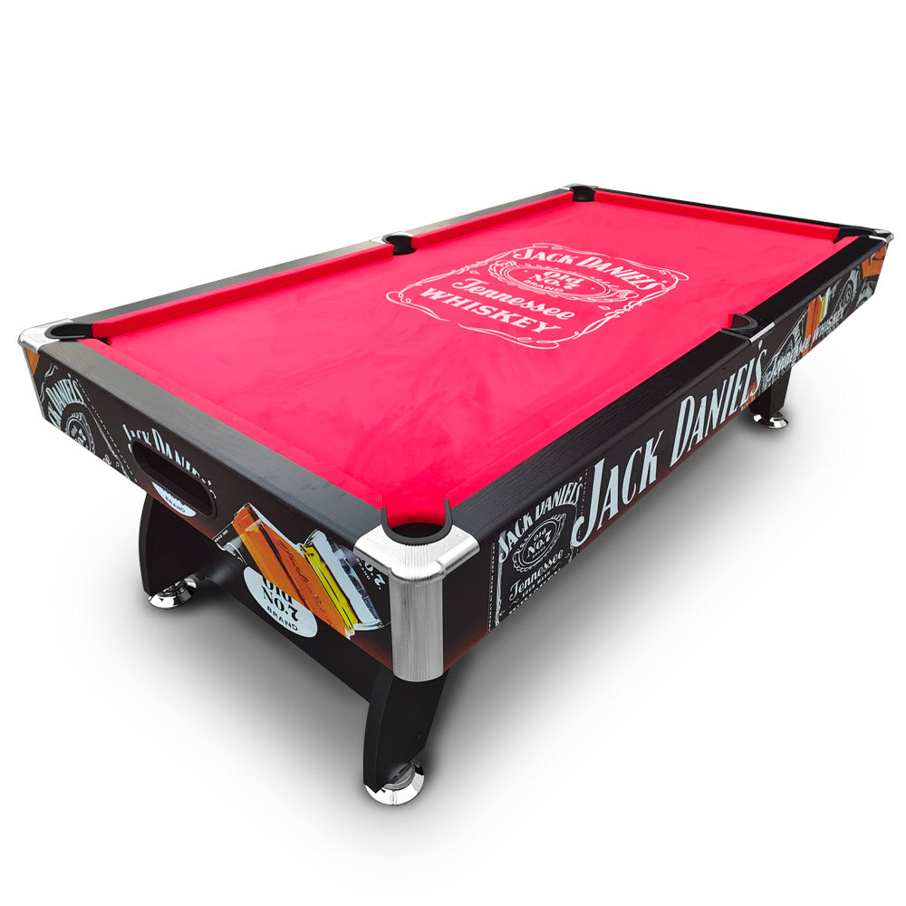 JD LOGO 7FT MDF  Pool Snooker Billiards Table Free Accessory - RED