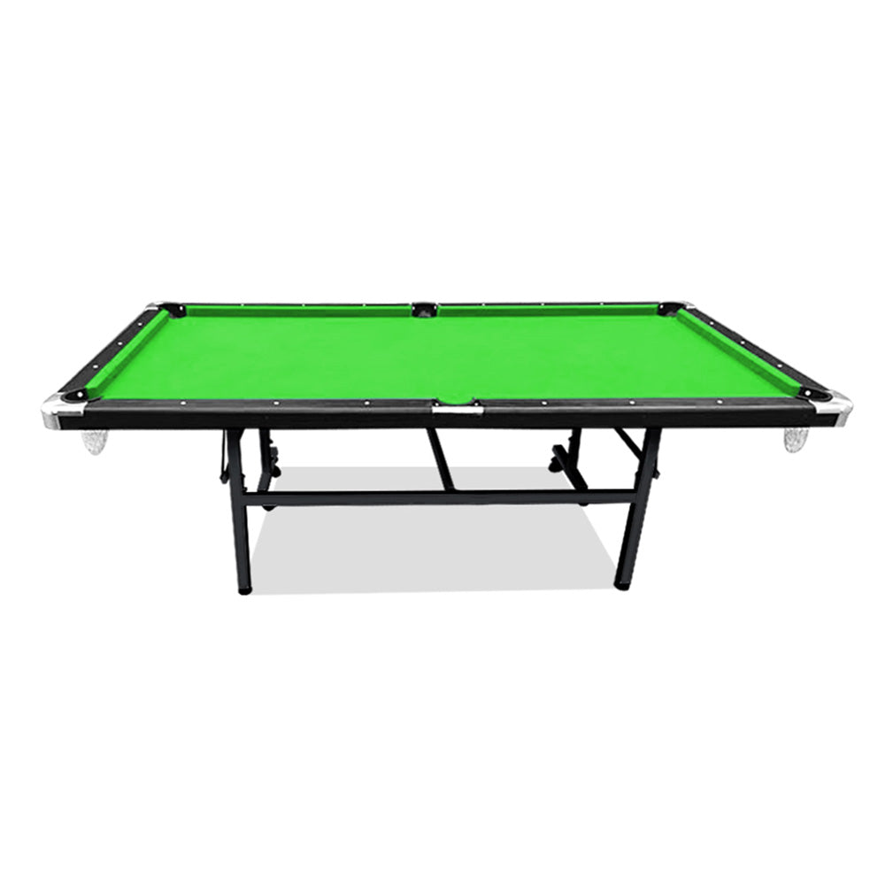 8FT Foldable Pool Table Blue/Red/Green Felt Billiard Table Free Accessory for Small Room(BLUE&GREEN: 15% OFF PRE-SALE, Dispatch in 8 weeks) - GREEN