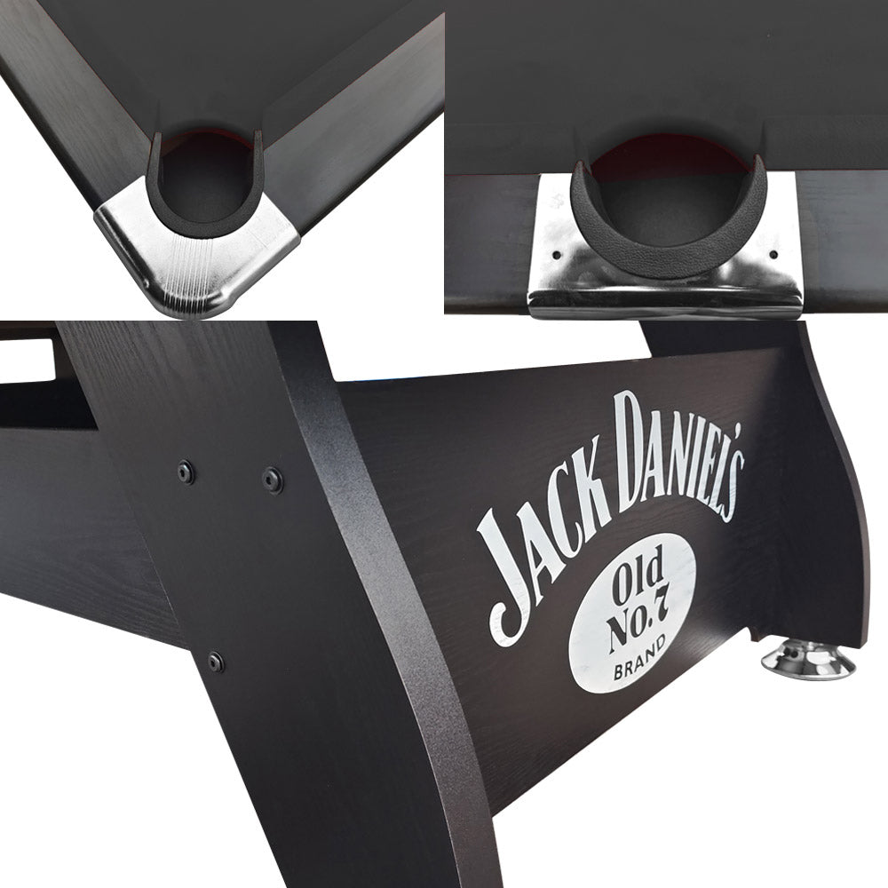 JD LOGO 8FT MDF Pool Snooker Billiards Table Free Accessory - BLACK