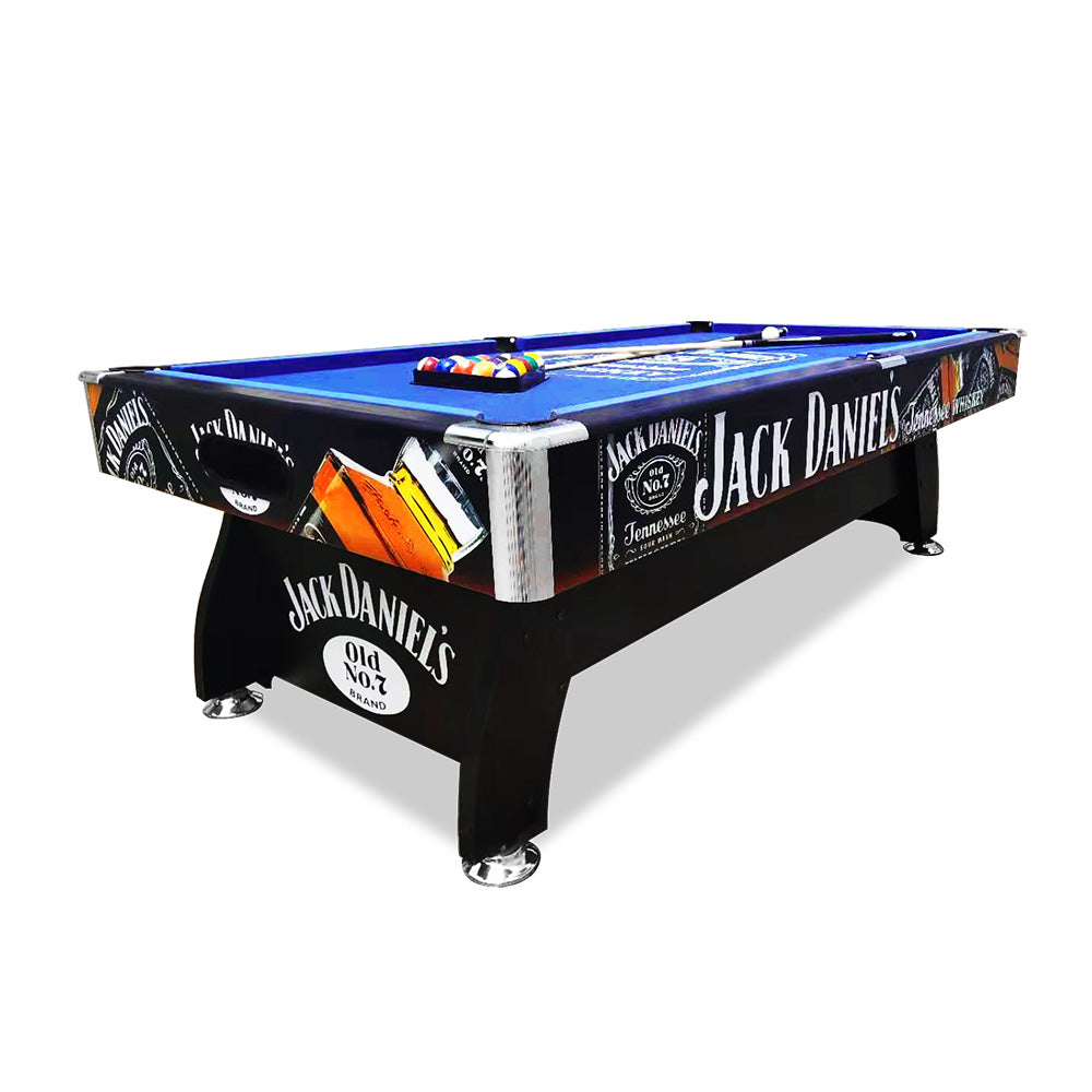 JD LOGO 8FT MDF Pool Snooker Billiards Table Free Accessory - BLUE