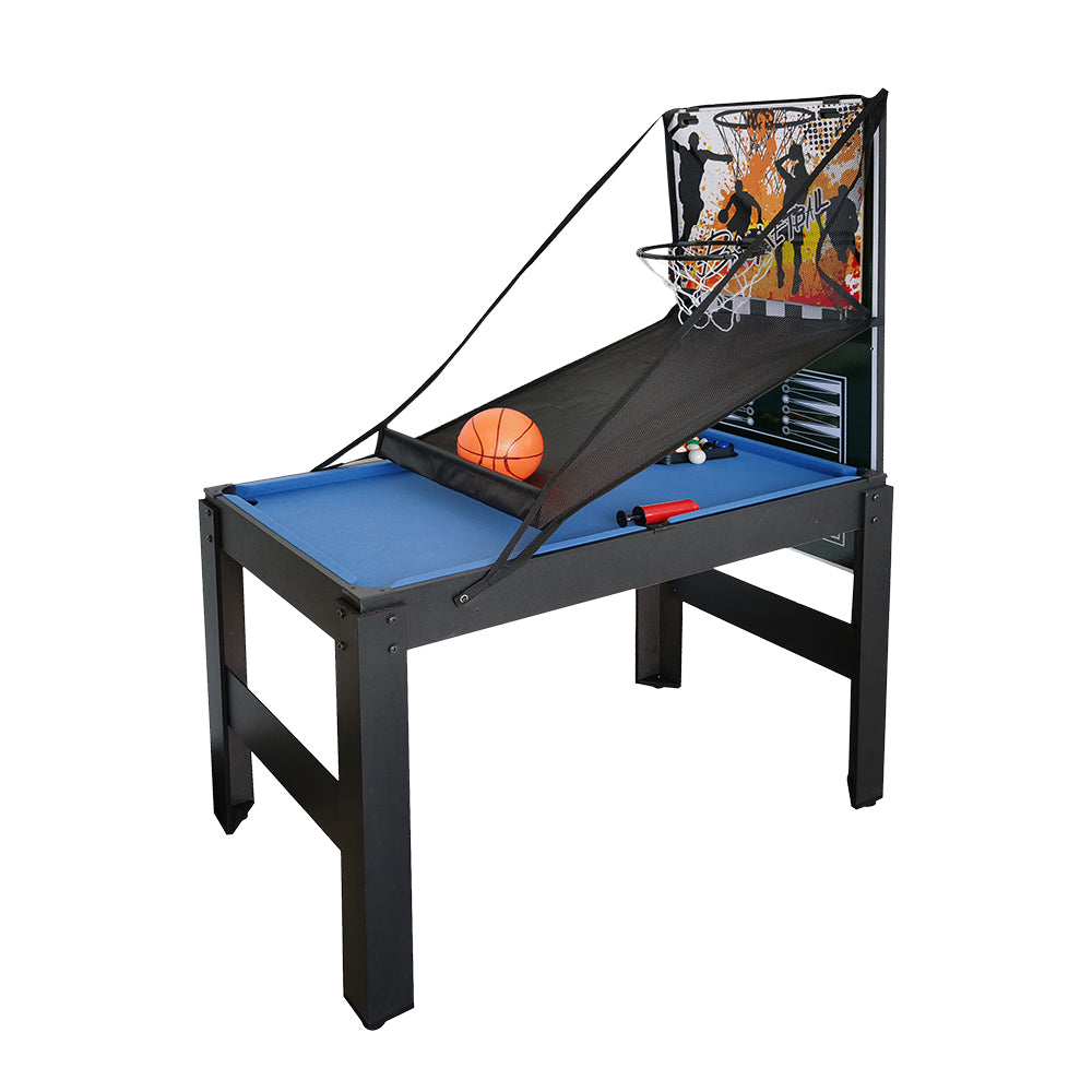 T&R SPORTS 4Ft 15 In 1 Multi-Game Table MDF with Great Stability - Black&Blue