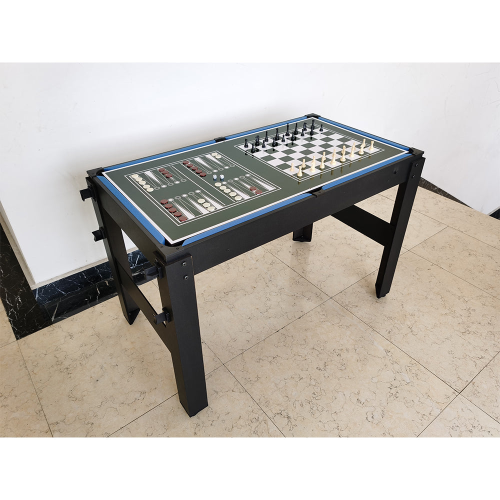 T&R SPORTS 4Ft 15 In 1 Multi-Game Table MDF with Great Stability - Black&Blue