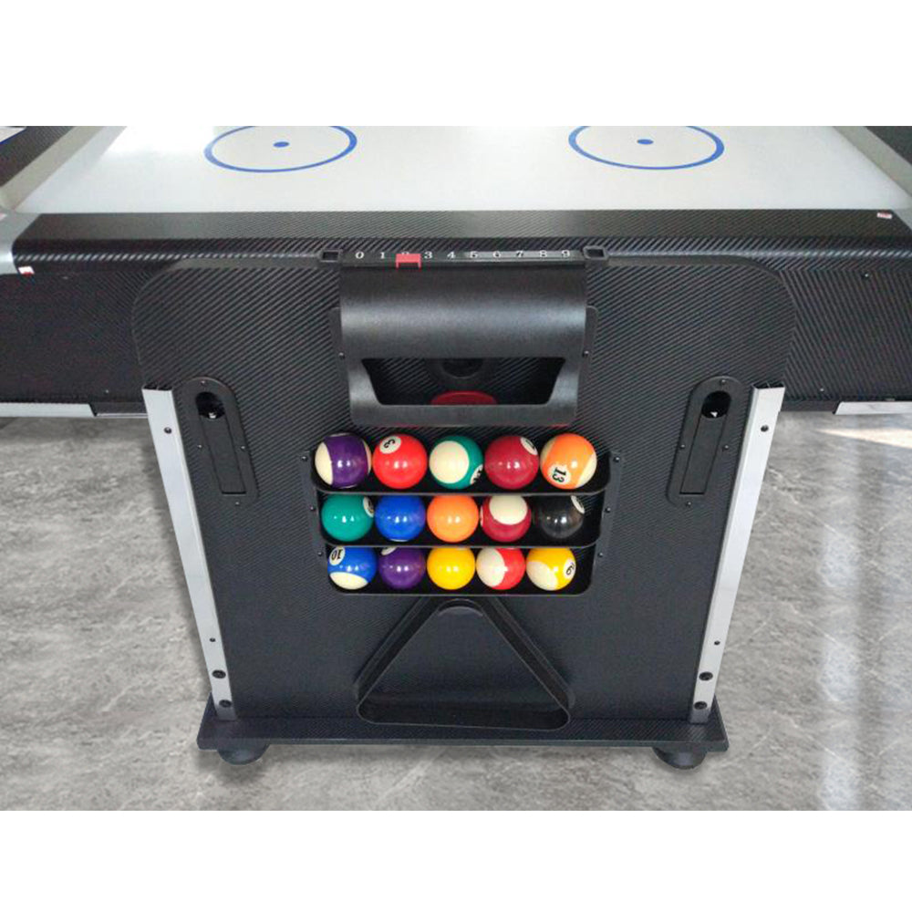 7Ft 4-In-1 Convertible Air Hockey / Pool Billiards /Dining table /Table Tennis Table Black Felt For Billiard Gaming Room Free Accessory