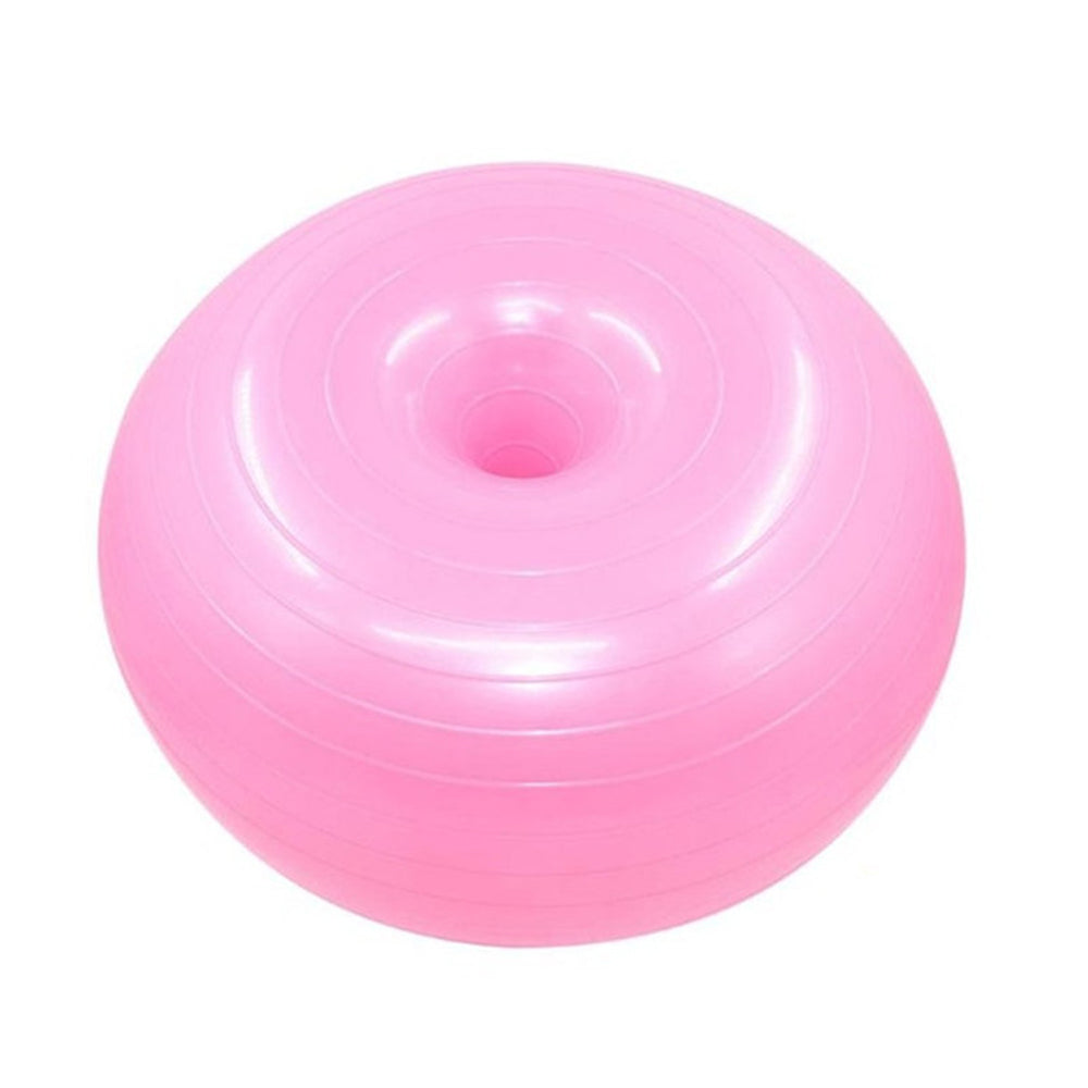 T&R SPORTS Donut Yoga Ball Home Fitness Exercise Balance Pilates Inflatable 50cm - Pink