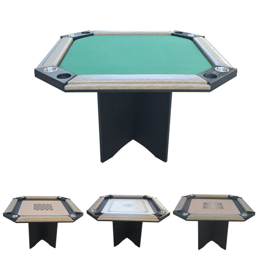4FT Poker Table Multi-function Poker Table/Chess/Backgammon/Carrom Game Table